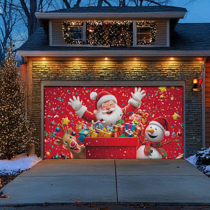 Shineful Garage Door Banner Decoration - Santa's Cheerful Crew