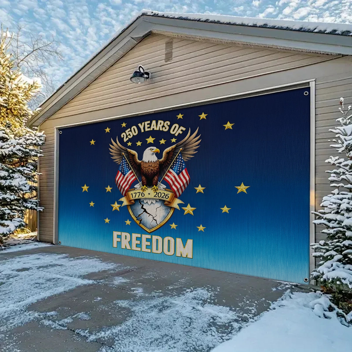 Shineful Garage Door Banner Decoration The Freedom Crest of America