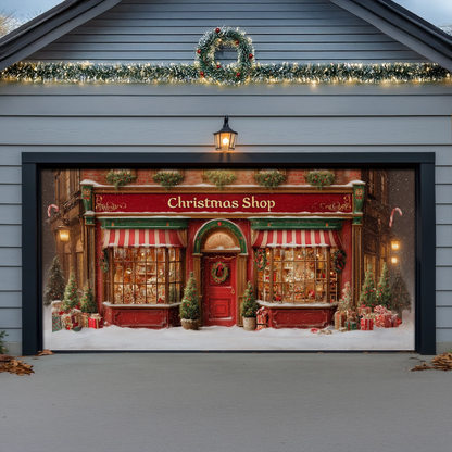 Shineful Garage Door Banner Decoration Christmas Shop Village Glow