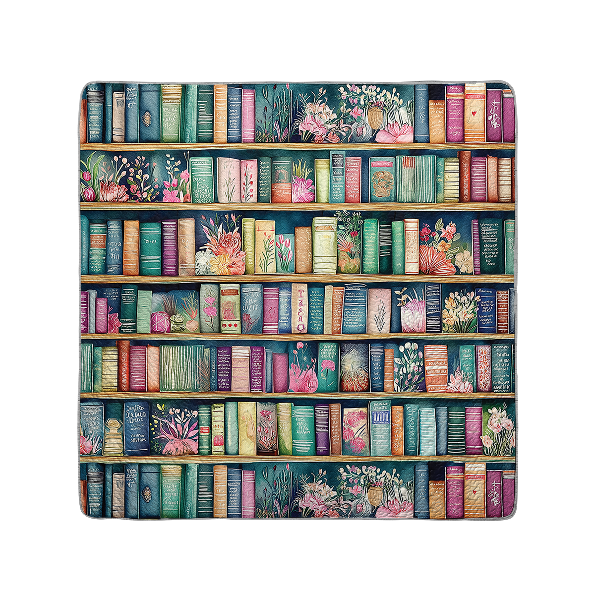 Shineful All Season Quilt 3-Piece Set Botanical Blooming Bookshelves