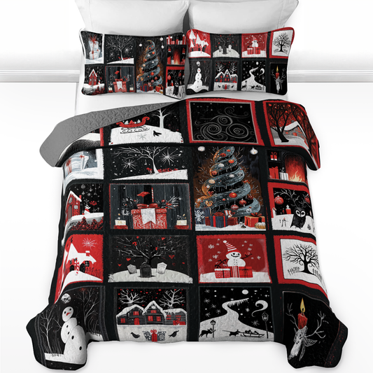 Shineful All Season Quilt 3-Piece Set Haunted Christmas Eve