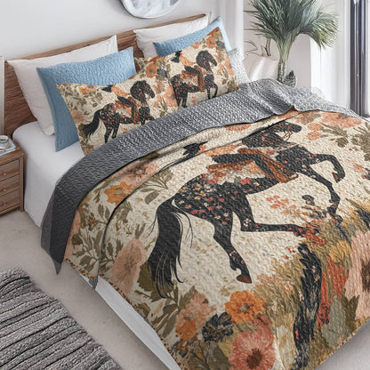 Shineful All Season Quilt 3-Piece Set - Floral Cowgirl