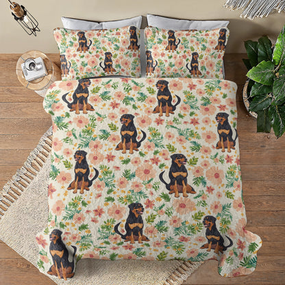 Shineful All Season Quilt 3-Piece Set Rottie Blossoms