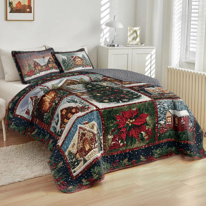 Shineful All Season Quilt 3-Piece Set - Holiday Hearth Christmas