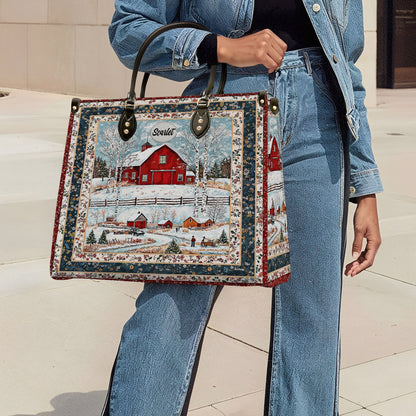 Shineful Leather Bag Red Barn Christmas