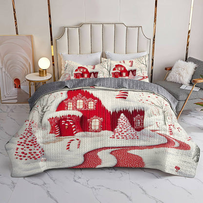 Shineful All Season Quilt 3-Piece Set Gentle Red House