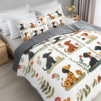 Shineful All Season Quilt 3-Piece Set Wagging Tails