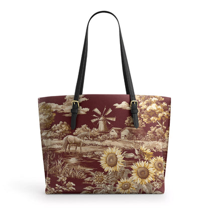 Shineful Leather Tote Bag Texas Sunflower - Heart of the Lone Star Fields