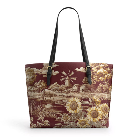 Shineful Leather Tote Bag Texas Sunflower - Heart of the Lone Star Fields