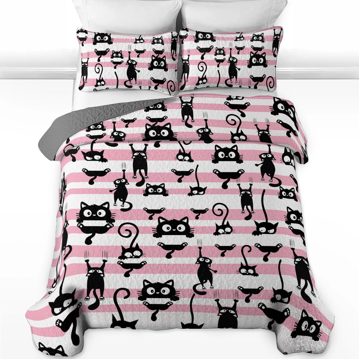 Shineful All Season Quilt 3-Piece Set - Curious Cats