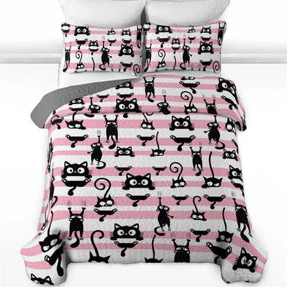 Shineful All Season Quilt 3-Piece Set - Curious Cats
