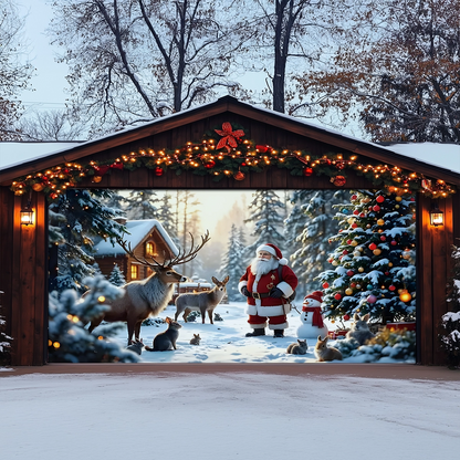 Shineful Garage Door Banner Decoration Santa’s Cozy Winter