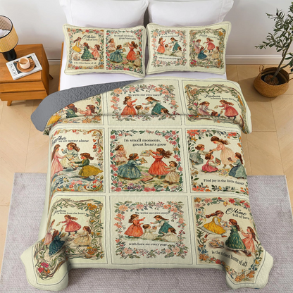 Shineful All Season Quilt 3-Piece Set Reading Timeless Treasures