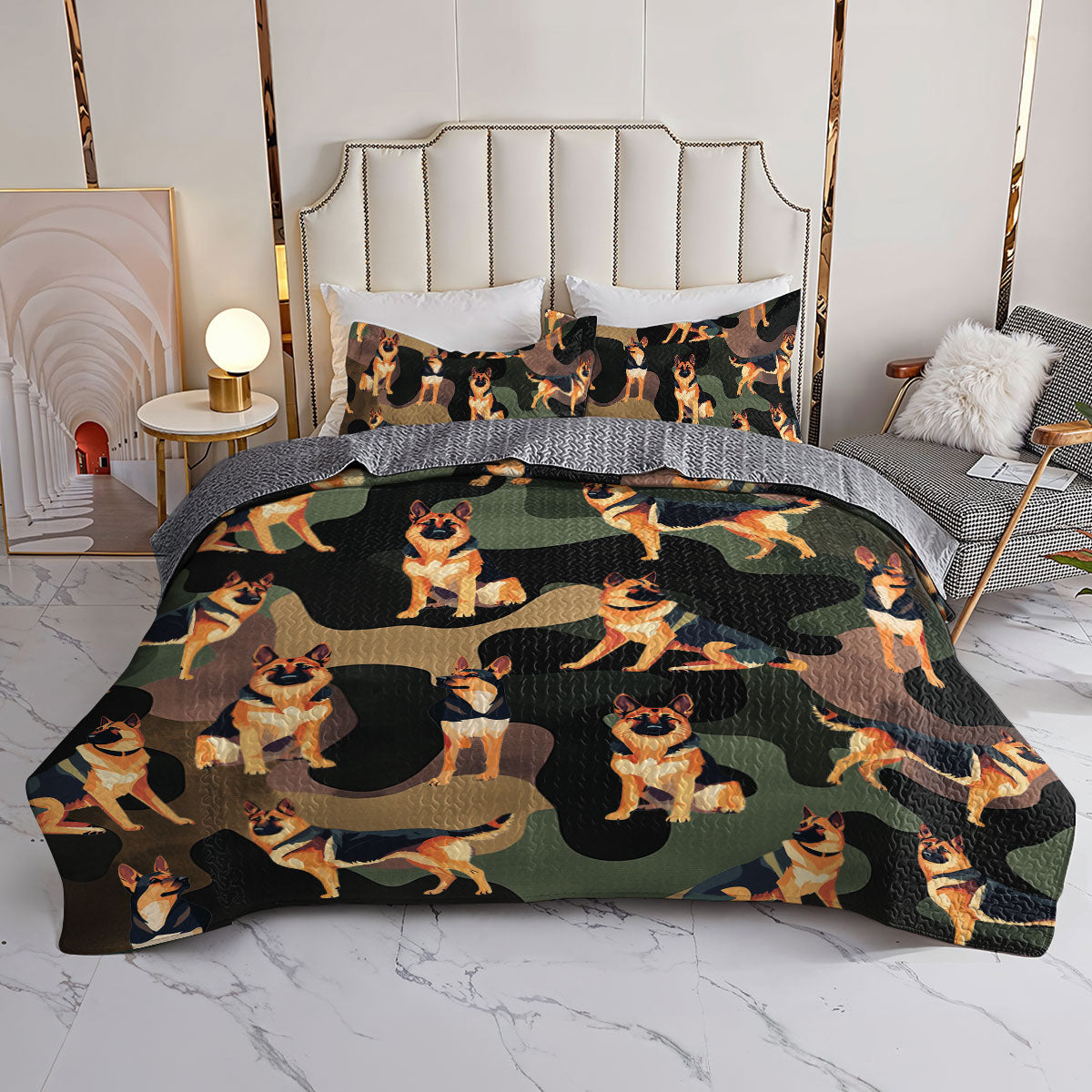 Shineful All Season Quilt 3-Piece Set Camouflage Shepherd