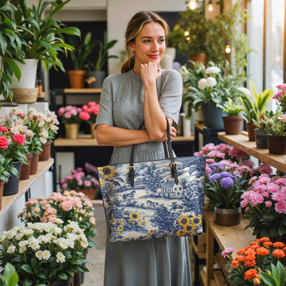 Shineful Leather Tote Bag Texas Sunflower Heritage
