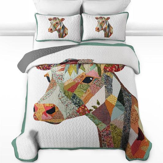 Shineful All Season Quilt 3-Piece Set - Moo-saic Meadow