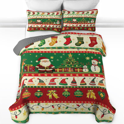 Shineful All Season Quilt 3-Piece Set Santa's Present