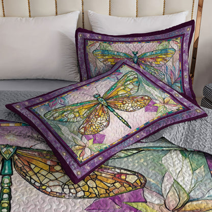 Shineful All Season Quilt 3-Piece Set Exquisite Dragonfly