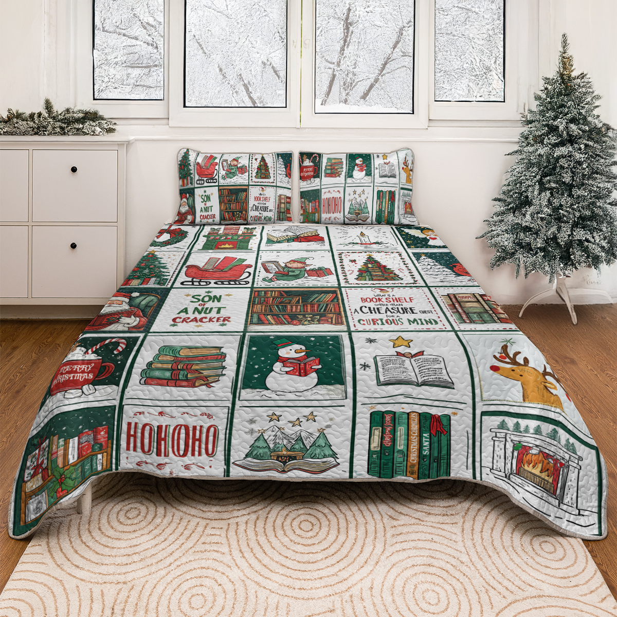 Shineful All Season Quilt 3-Piece Set Magical Elf Reading