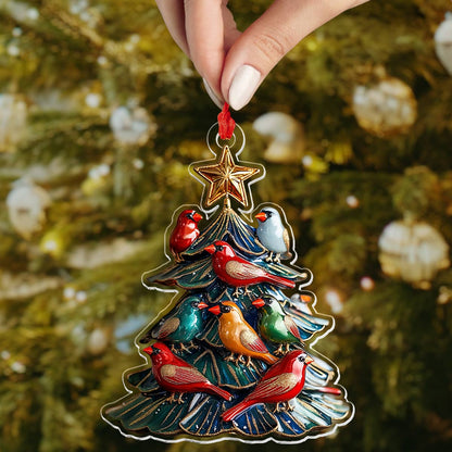 Shineful 2D Acrylic Ornament Bird Christmas Tree
