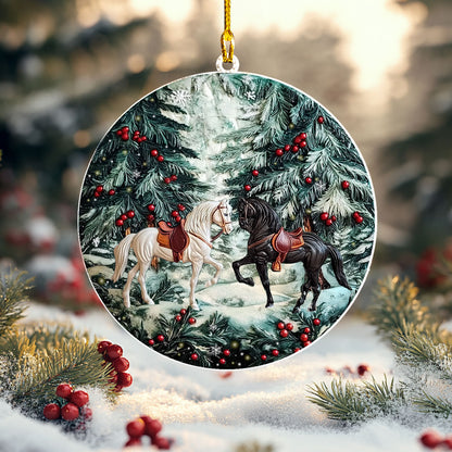 Shineful 2D Acrylic Ornament - Enchanted Winter Horses