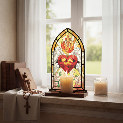Shineful Suncatcher Candle Holder Sacred Heart Glow