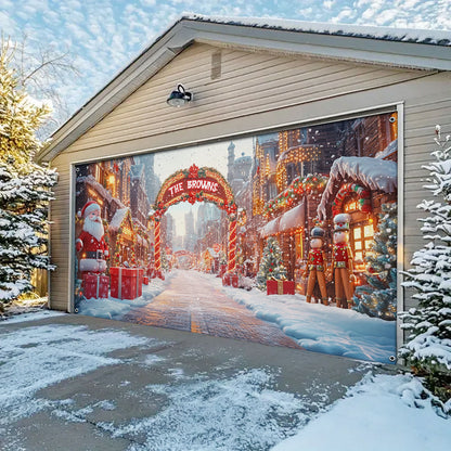 Shineful Personalized Garage Door Banner Decoration Christmas Town
