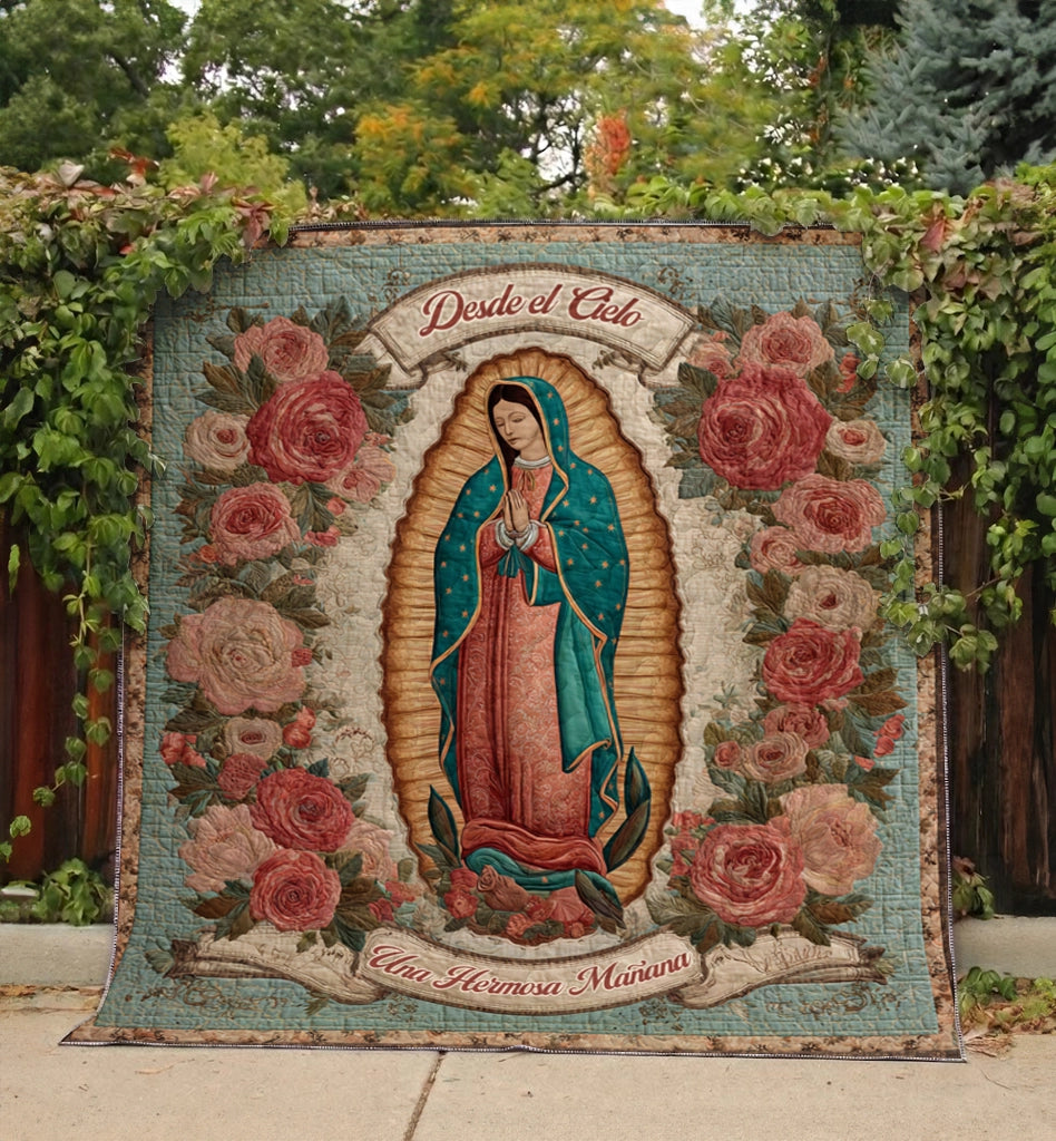 Shineful Flat Print Faux Quilt Blanket Grace From Heaven