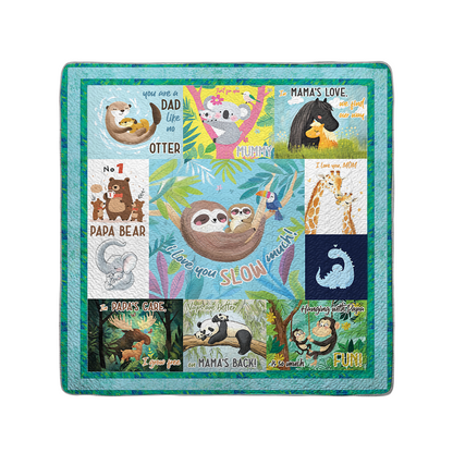 Shineful All Season Quilt 3-Piece Set Papa & Mama's Animal Love