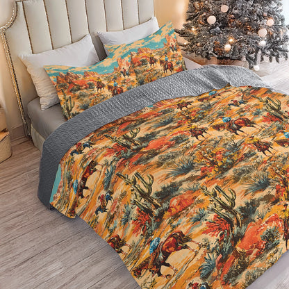 Shineful All Season Quilt 3-Piece Set Desert Cowboy Dreams