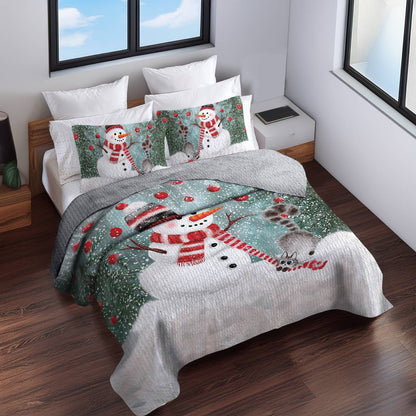Shineful All Season Quilt 3-Piece Set Snowy Friends