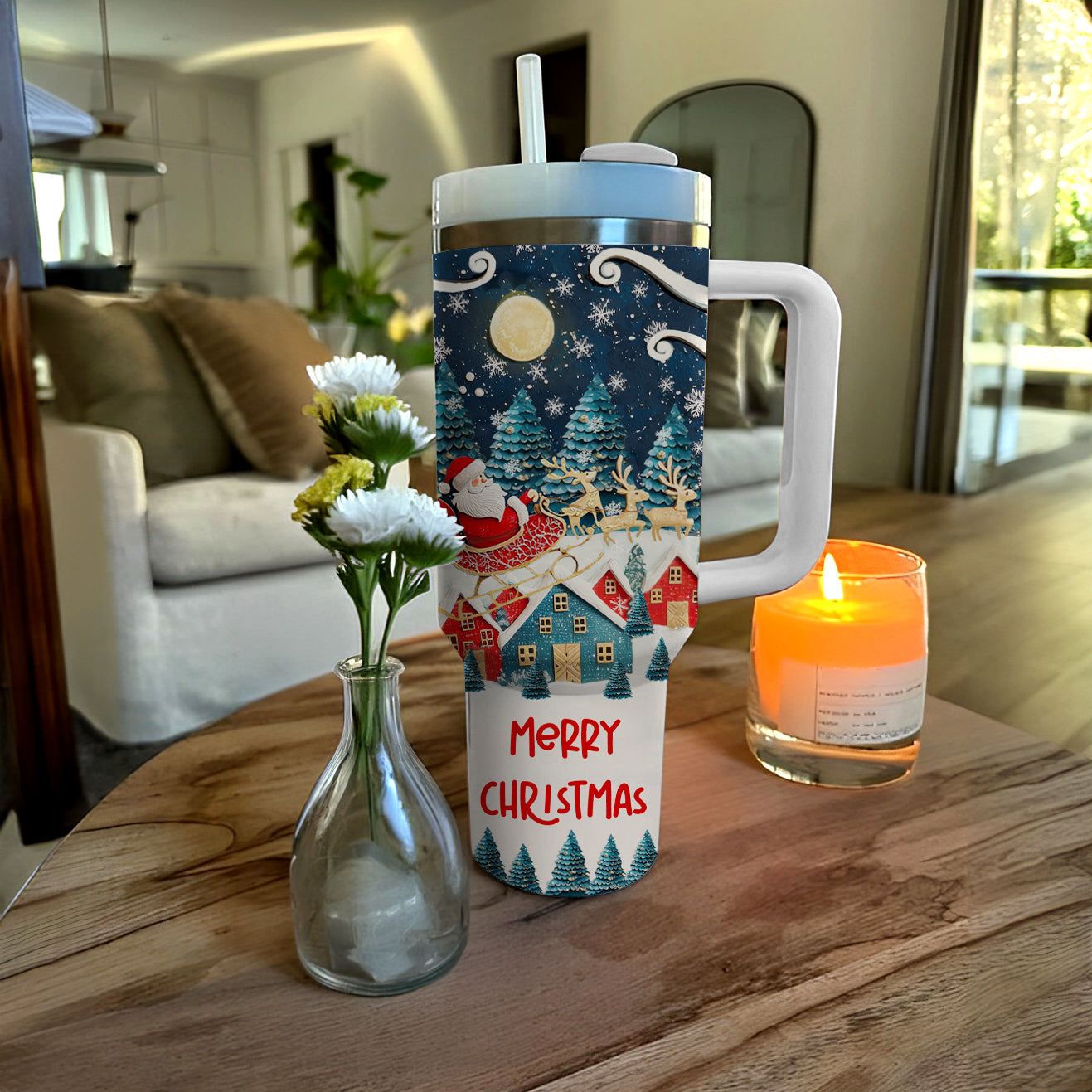 Shineful Tumbler Joyful Christmas Santa