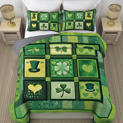 Shineful All Season Quilt 3-Piece Set Lucky Green Dreams