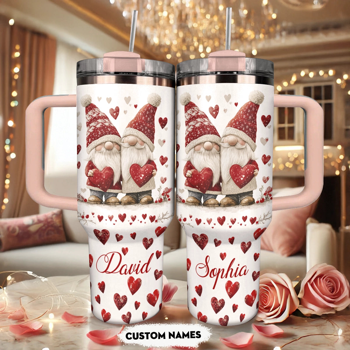 Shineful Tumbler Personalized Gnome Love