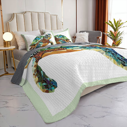Shineful All Season Quilt 3-Piece Set Turtle Mosaic