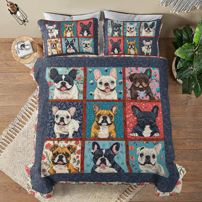 Shineful All Season Quilt 3-Piece Set Vintage Bulldogs