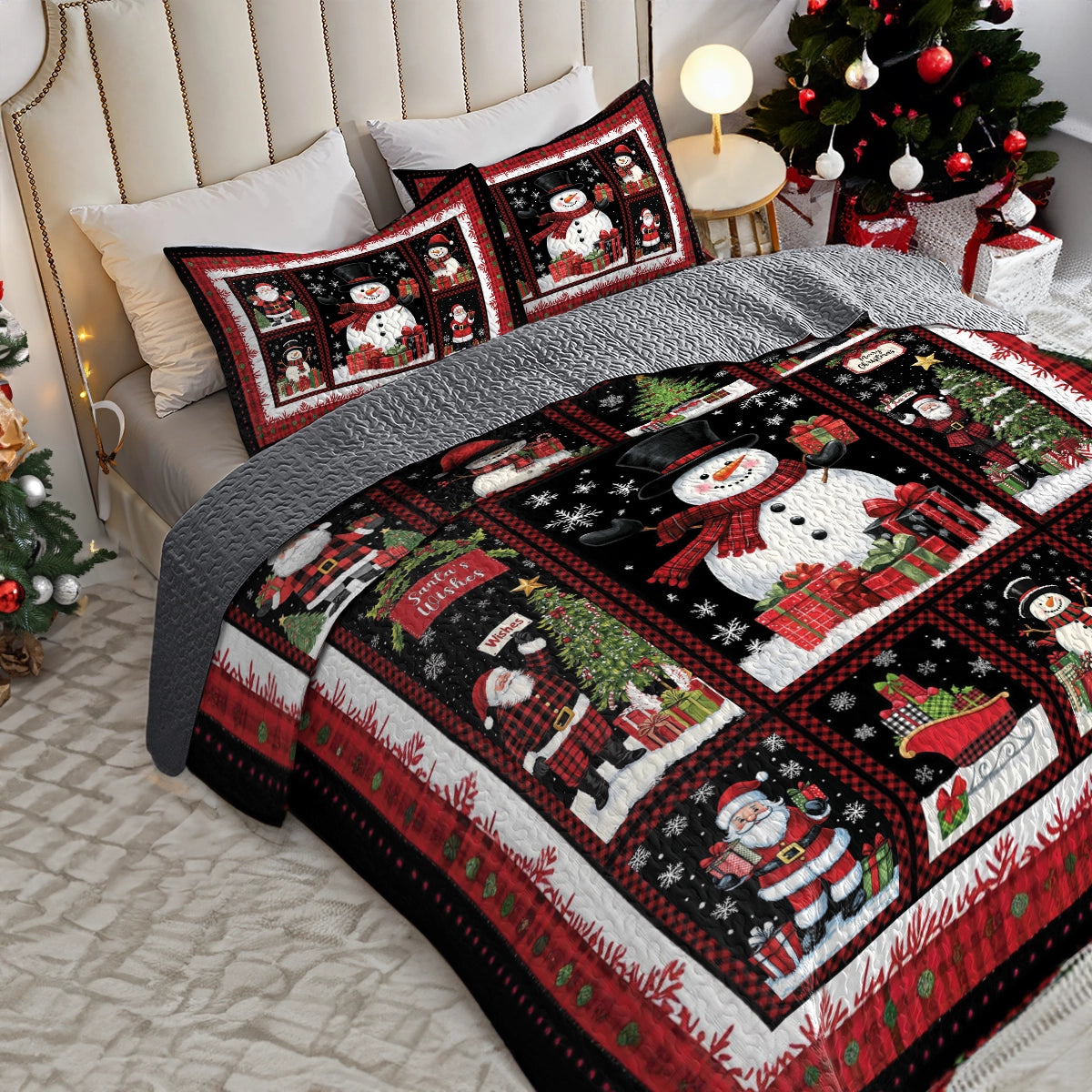 Shineful All Season Quilt 3-Piece Set - Snowman’s Holiday Cheer