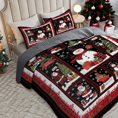 Shineful All Season Quilt 3-Piece Set - Snowman’s Holiday Cheer