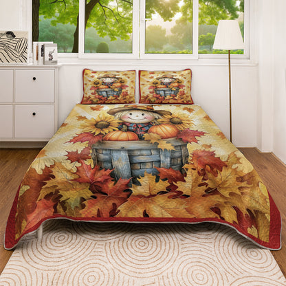 Shineful All Season Quilt 3-Piece Set Cute Scarecrow