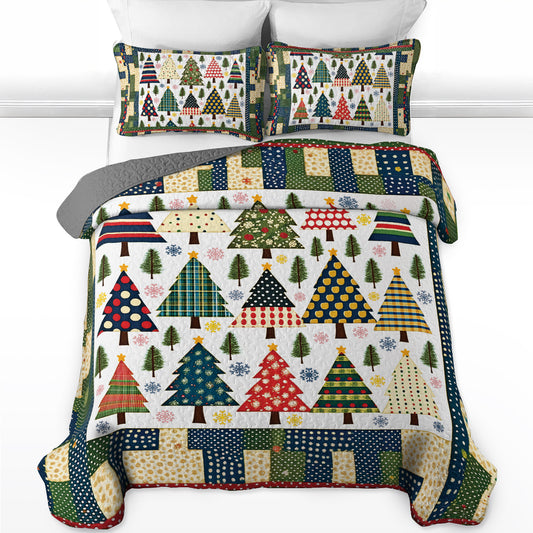 Shineful All Season Quilt 3-Piece Set - Festive Forest Quilt