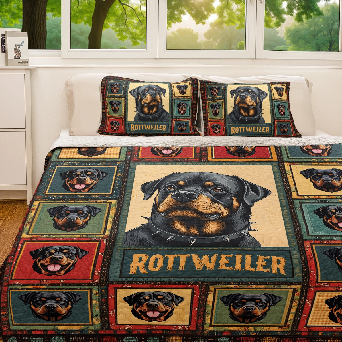 Shineful All Season Quilt 3-Piece Set - Rottweiler Loyal Guardian