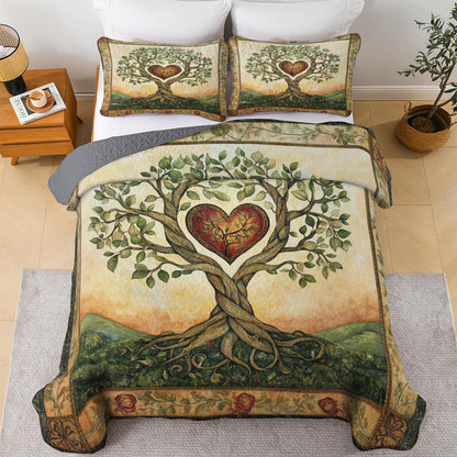 Shineful All Season Quilt 3-Piece Set Tree of Love