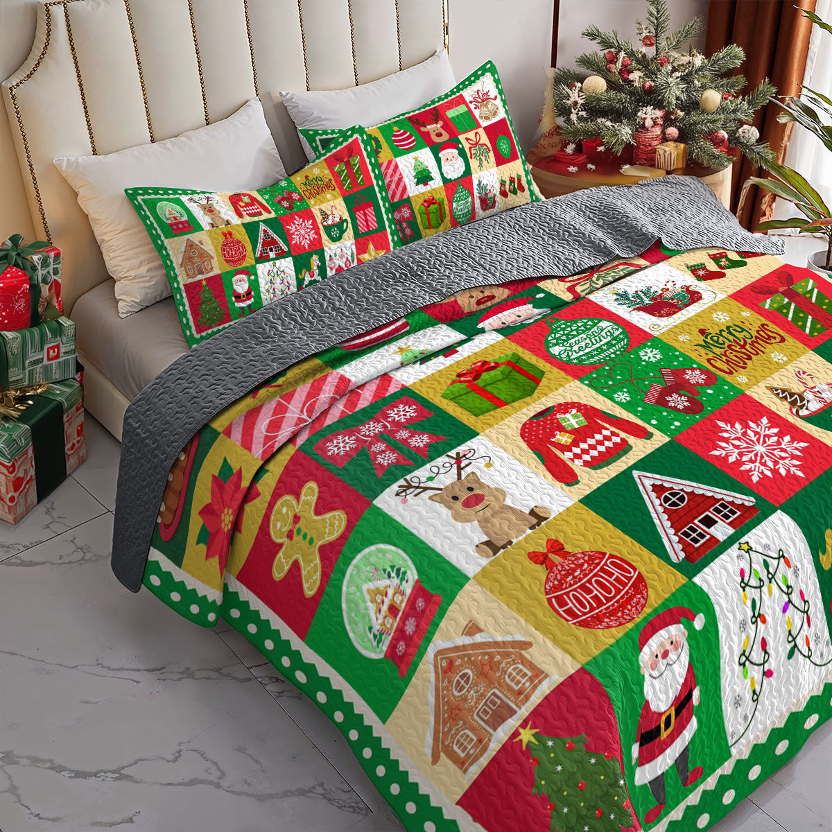 Shineful All Season Quilt 3-Piece Set Holiday Joy
