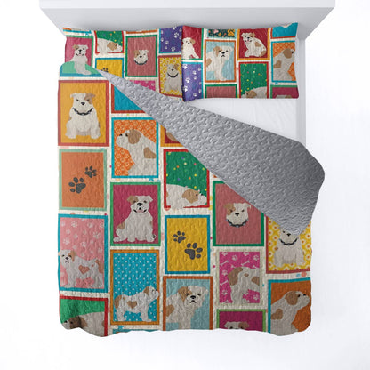 Shineful All Season Quilt 3-Piece Set Pitbull Fun