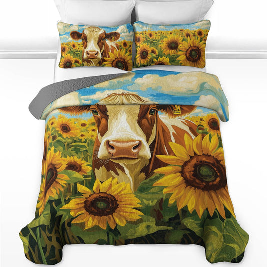 Shineful All Season Quilt 3-Piece Set - Sunflower Gaze
