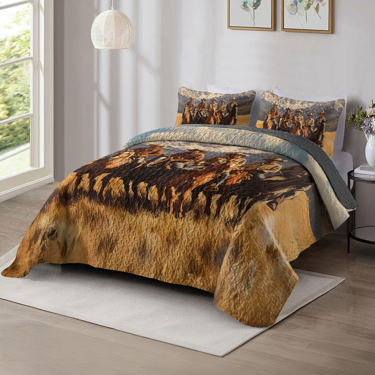 Shineful All Season Quilt 3-Piece Set Western Cowboy