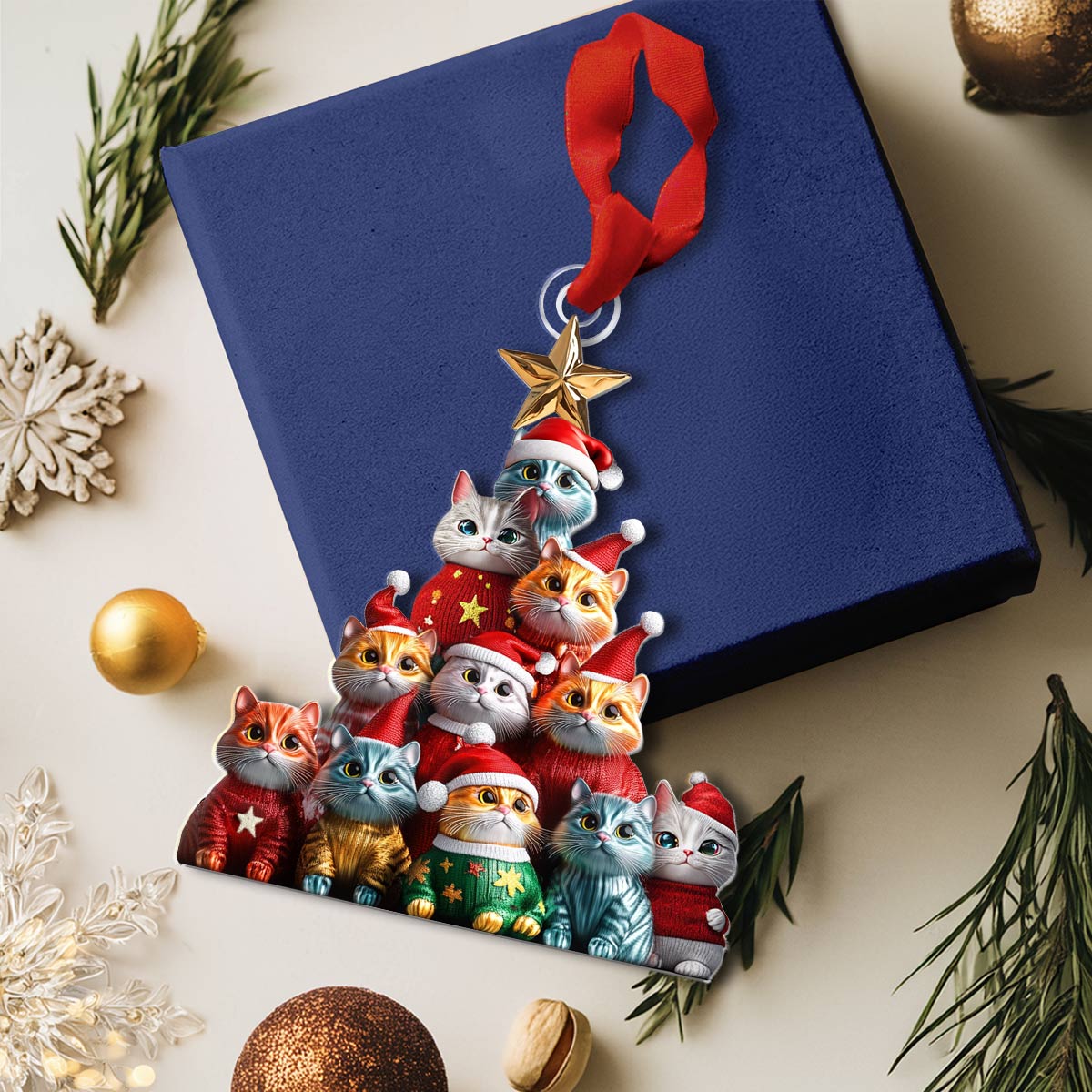 Shineful 2D Acrylic Ornament Feline Fir