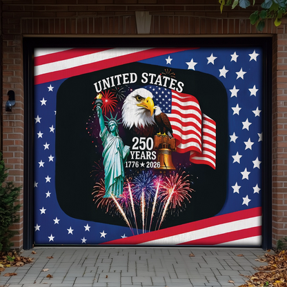 Shineful Garage Door Banner Decoration Let Freedom Rise United States