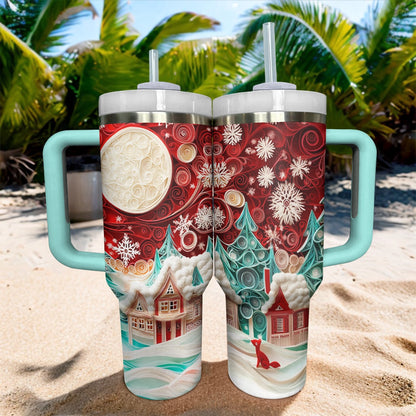 Shineful Glossy Tumbler Christmas Village