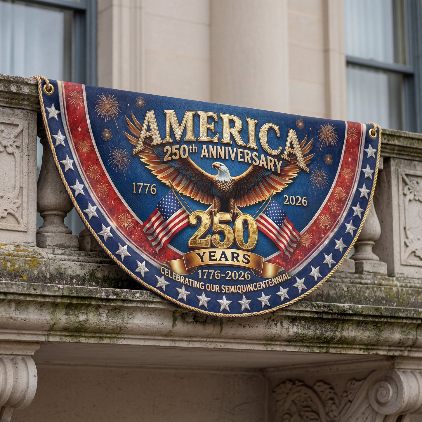 Shineful Decorative Fan Flag Grand Eagle Celebration – America 250th Anniversary